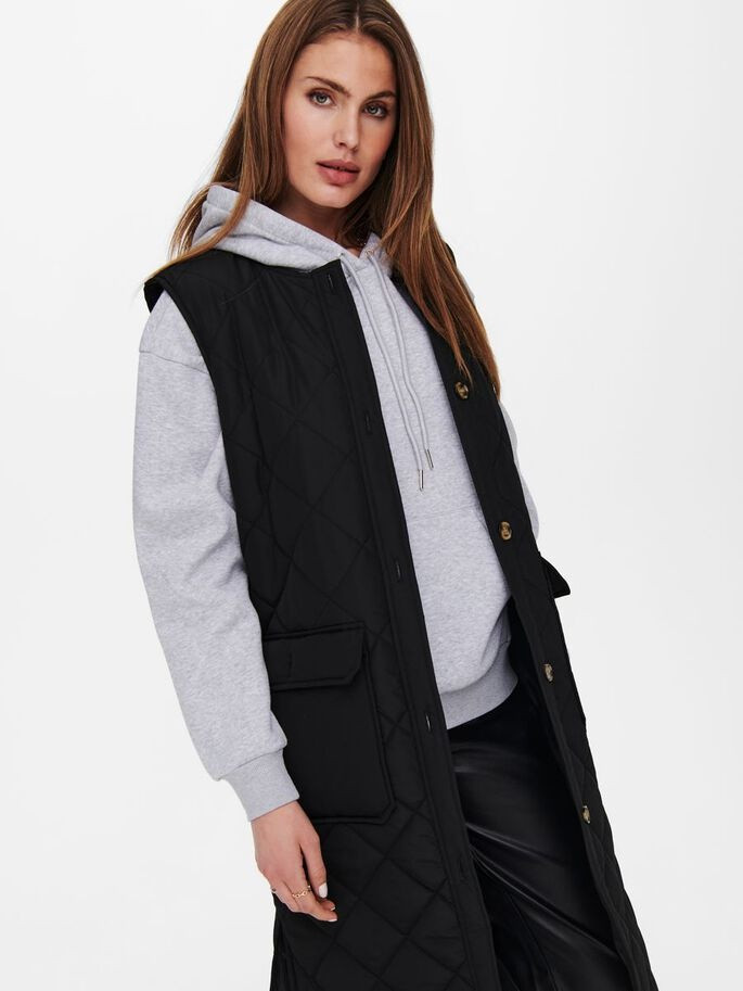 Жилетка ONLNAYRA S/L LONG QUILT VEST CC PNT 15234787-Black ONLY L Чорний 15234787-Black