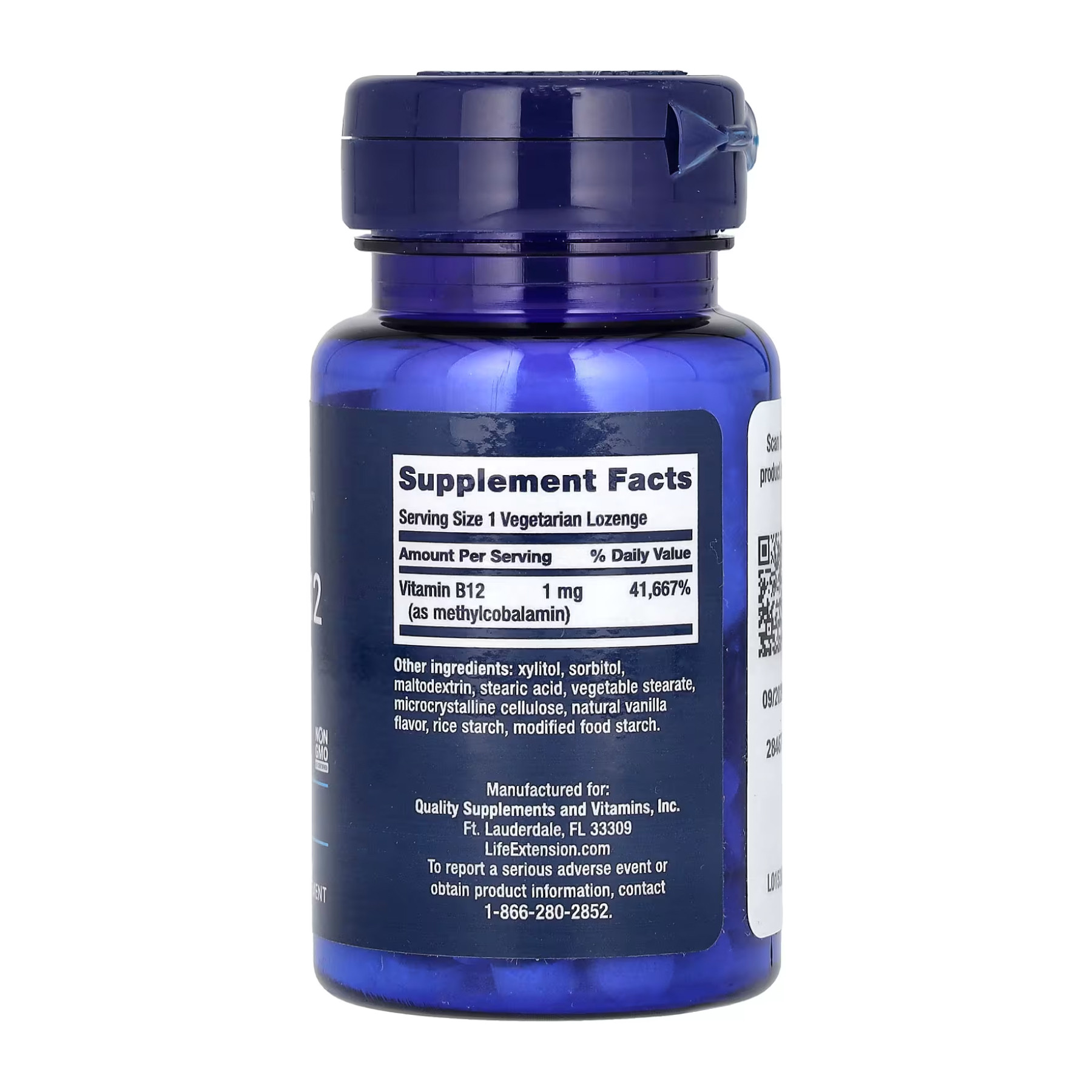 Льодяники Vitamin B12 Methylcobalamin 1 mg - 60 vcaps 2022-10-1891