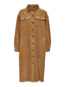 Сорочка ONLBITTEN LIFE CORD LONG SHIRT PNT 15235871-Toasted Coconut ONLY M Коричневий 15235871-TOASTED COCONUT