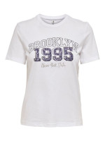 Футболка ONLKITA REG S/S COLLEGE TOP BOX JRS 15249486-Bright White-Print:BROOKLYN ONLY S Білий 15249486-Bright White-Pri