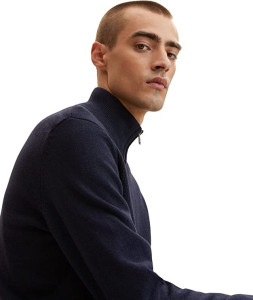 Кардиган basic structured knit jacket 1032303-13160 Tom Tailor L Темно-синій 1032303-13160