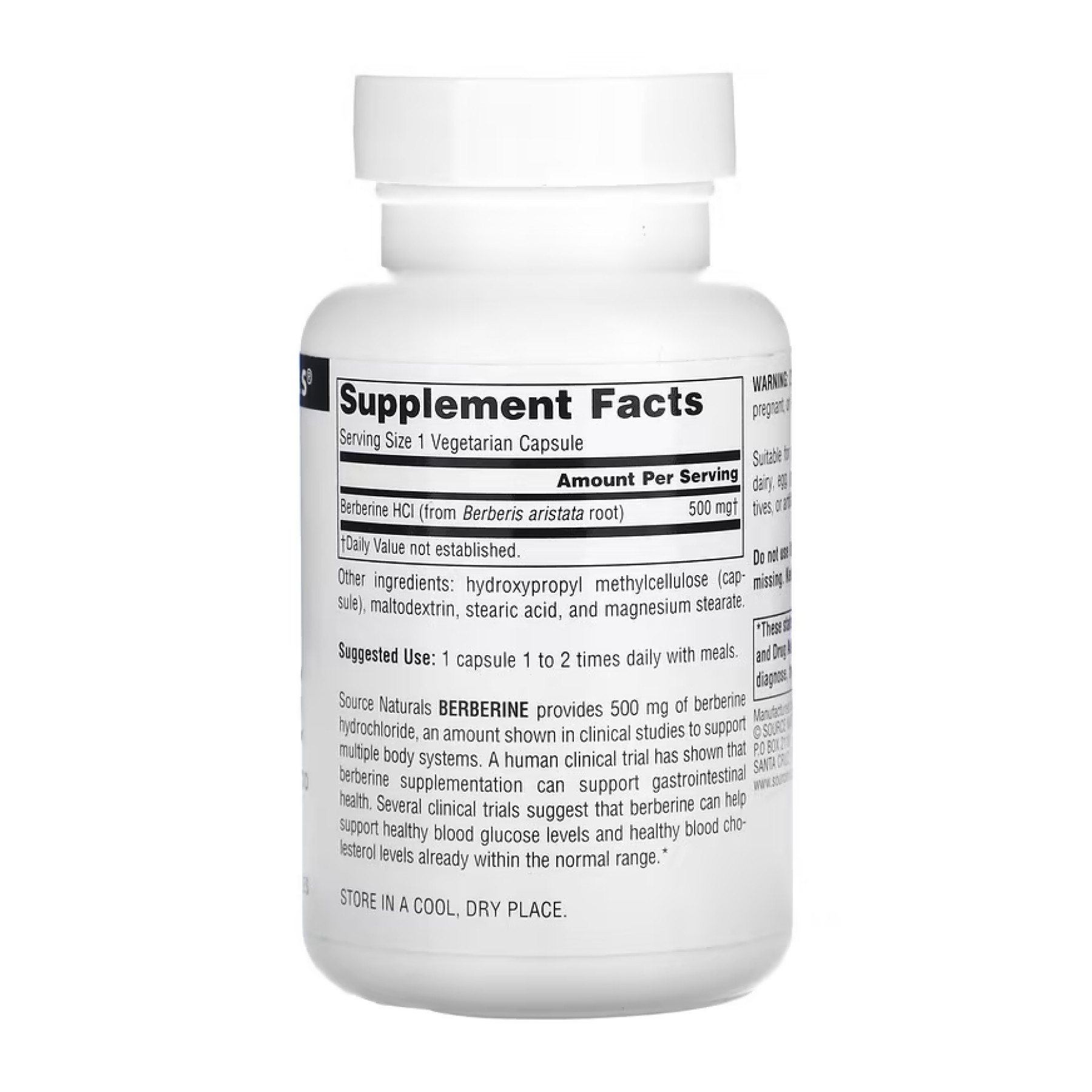 Капсули Source Naturals Berberine 500 mg - 60 caps 2023-10-5147