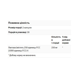 Софт гелеві капсули KAL Lactase Enzyme 250mg - 60 softgels 2023-10-5695