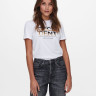 Футболка ONLKITA LIFE REG S/S HALF SEQ TOP JRS 15242222-Bright White-Print:DECADENT ONLY M Білий 15242222-BRIGHT WHITE-PRI