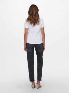 Футболка ONLKITA LIFE REG S/S HALF SEQ TOP JRS 15242222-Bright White-Print:DECADENT ONLY M Білий 15242222-BRIGHT WHITE-PRI