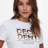 Футболка ONLKITA LIFE REG S/S HALF SEQ TOP JRS 15242222-Bright White-Print:DECADENT ONLY M Білий 15242222-BRIGHT WHITE-PRI