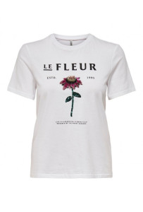 Футболка ONLKITA REG S/S LEFLEUR TOP BOX JRS 15254498-Bright White-Print:FLEUR ONLY XS Білий 15254498-BRIGHT WHITE-PRI