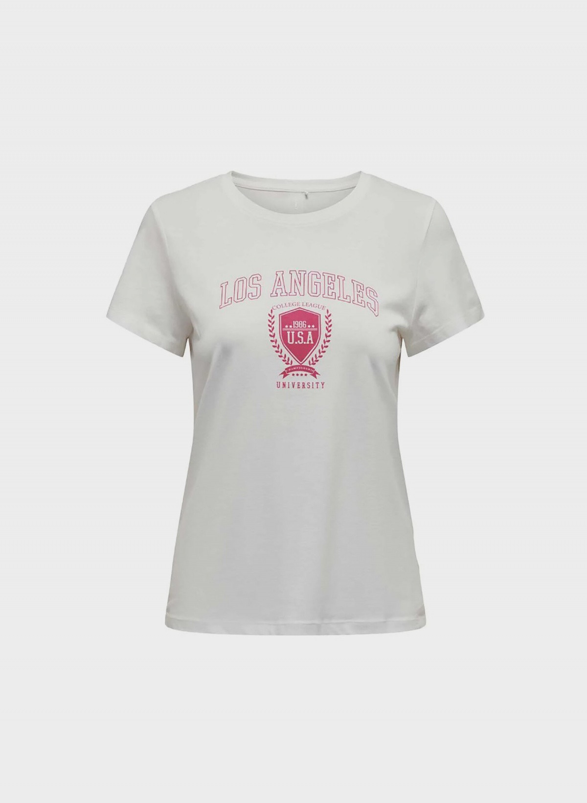 Футболка ONPZEN REG SS TEE 15304117-Cloud Dancer-Print:Los Angeles ONLY L Білий 15304117-CLOUD DANCER-PRI