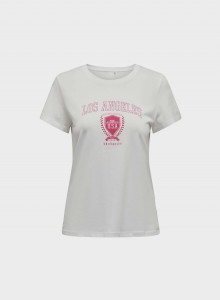 Футболка ONPZEN REG SS TEE 15304117-Cloud Dancer-Print:Los Angeles ONLY L Білий 15304117-CLOUD DANCER-PRI