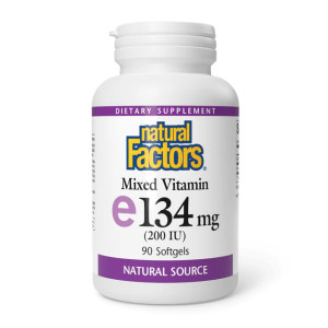 Софт гелеві капсули Natural Factors Mixed Vitamin E 134 mg (200 IU) - 90 softgels 2023-10-3814