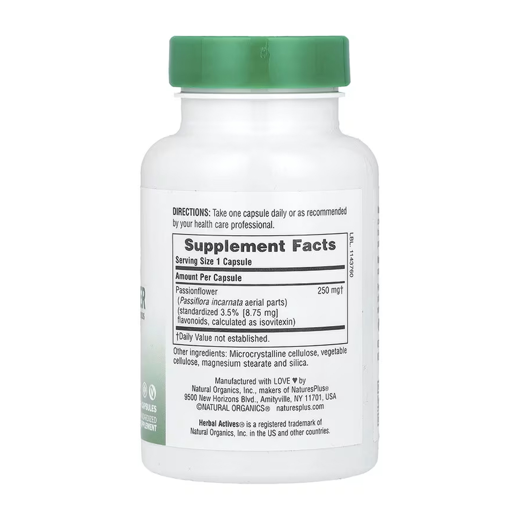 Капсули Nature's Plus Passion Flower 250 mg - 60 vcaps 2023-10-6119