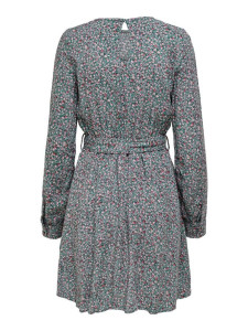 Сукня ONLANE LIFE L/S BELTED DRESS WVN 15242603-Stormy Sea-AOP:CURIOSA DITSY ONLY L Сірий 15242603-STORMY SEA-AOP:C