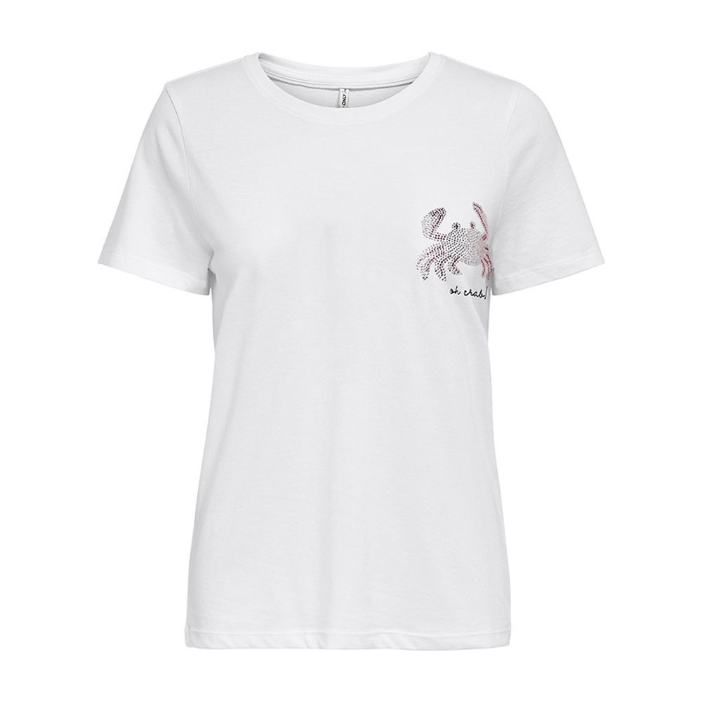 Футболка ONLKITA LIFE REG S/S TOP BOX JRS 15231603 Bright White-CRAB ONLY M Білий 15231603BrightWhite-CRAB