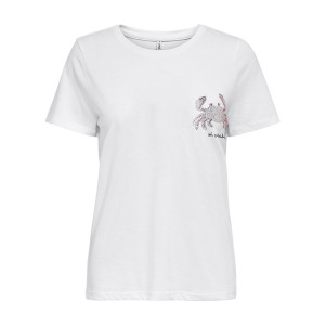 Футболка ONLKITA LIFE REG S/S TOP BOX JRS 15231603 Bright White-CRAB ONLY M Білий 15231603BRIGHTWHITE-CRAB