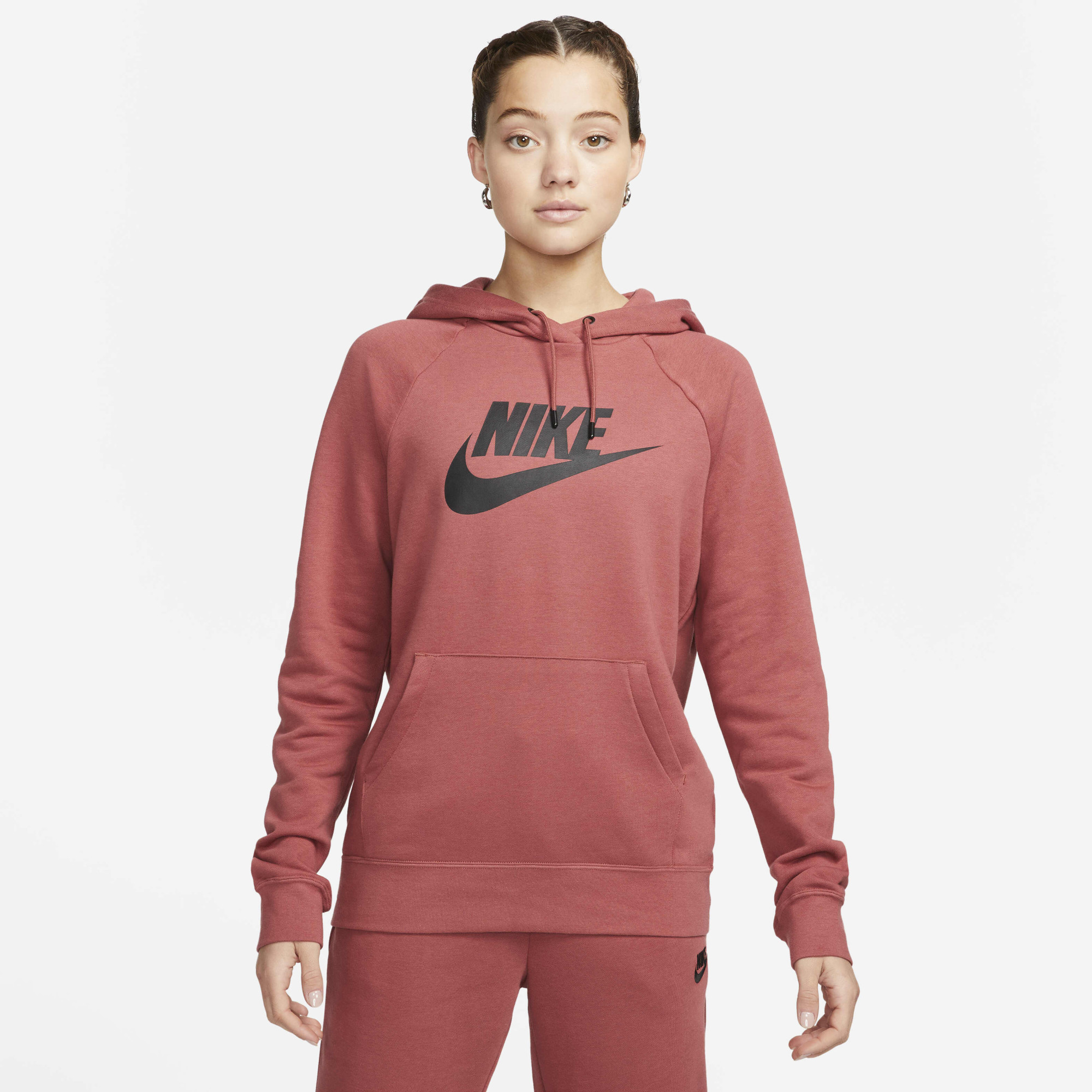 Худі жіноче Nike Sportswear Essential Fleece Orange DX2319-691
