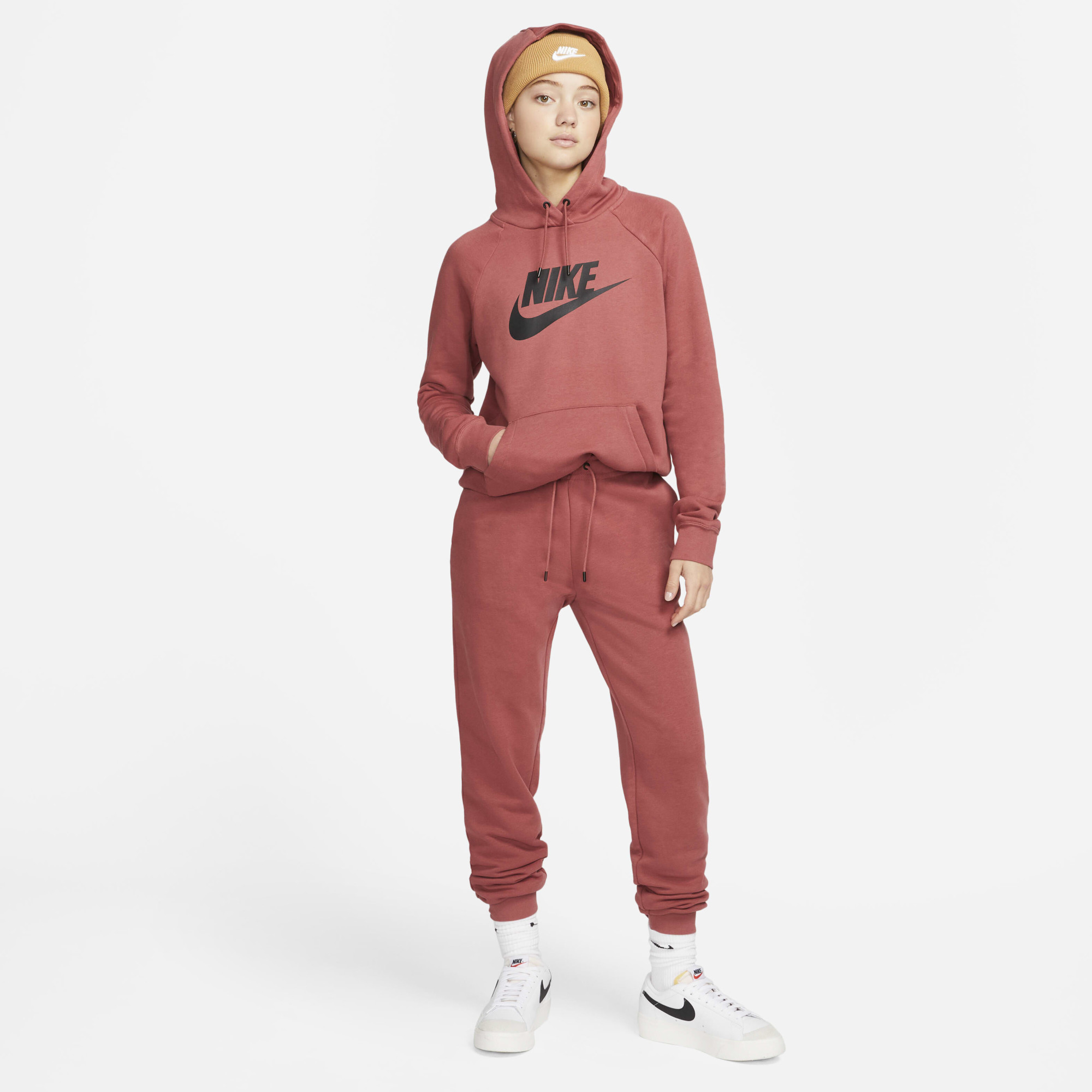 Худі жіноче Nike Sportswear Essential Fleece Orange DX2319-691