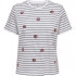 Футболка ONLKITA REG S/S LEFLEUR TOP BOX JRS 15254498-Bright White-Stripes:BLACK + PRINT FLOWER ONLY 15254498-Bright White-Str
