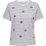 Футболка ONLKITA REG S/S LEFLEUR TOP BOX JRS 15254498-Bright White-Stripes:BLACK + PRINT FLOWER ONLY 15254498-BRIGHT WHITE-STR