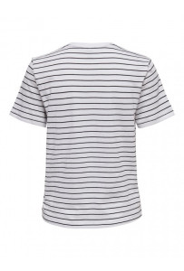 Футболка ONLKITA REG S/S LEFLEUR TOP BOX JRS 15254498-Bright White-Stripes:BLACK + PRINT FLOWER ONLY 15254498-BRIGHT WHITE-STR