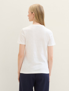 Футболка Organic cotton t-shirt 1041533ХХ10315 Tom Tailor L Білий 1041533ХХ10315