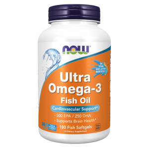 Софт гелеві капсули Ultra Omega-3 FO 500/250 Fish Gelatin - 180 Softgels 2022-10-0411