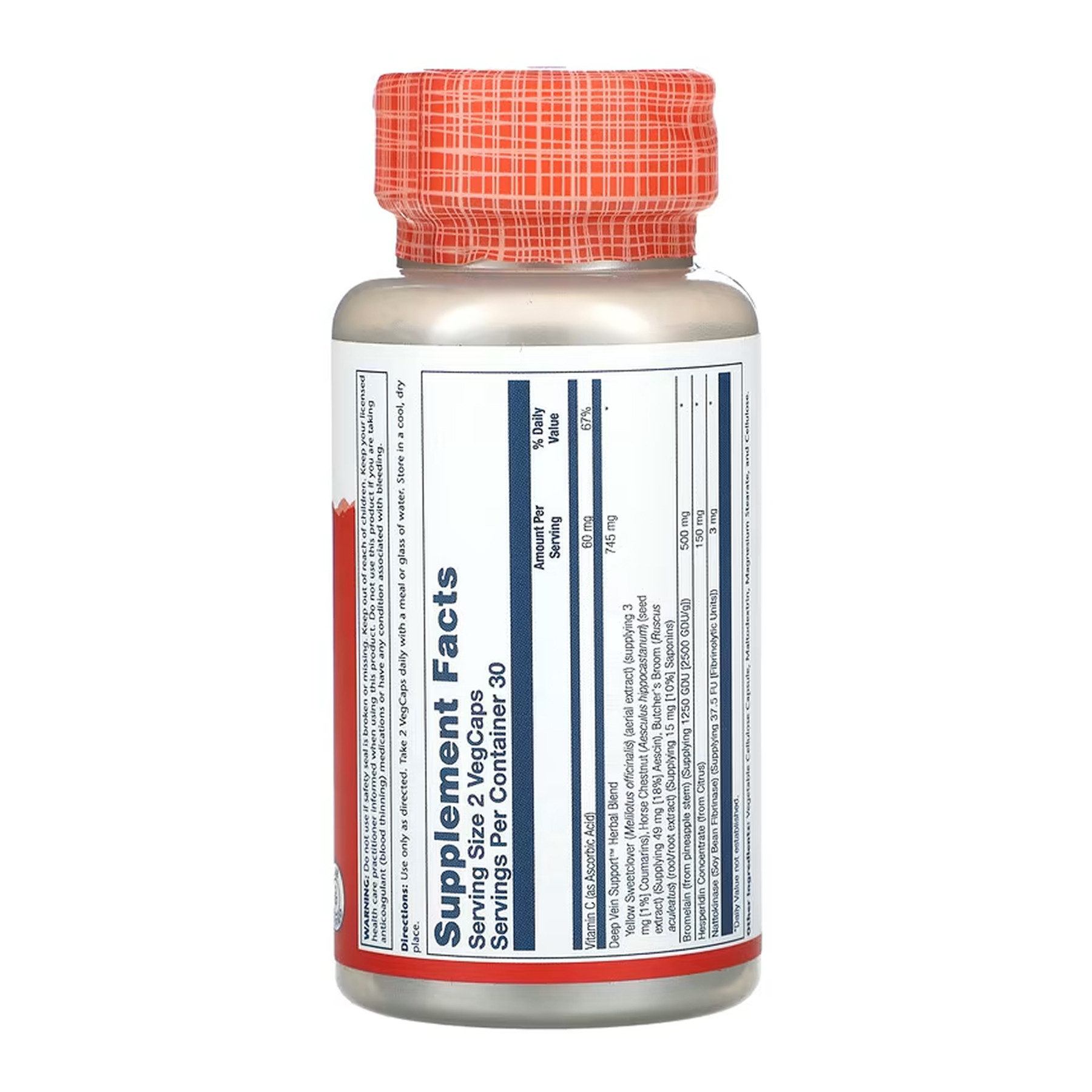 Капсули Solaray Deep Vein Support - 60 vcaps 2023-10-6769