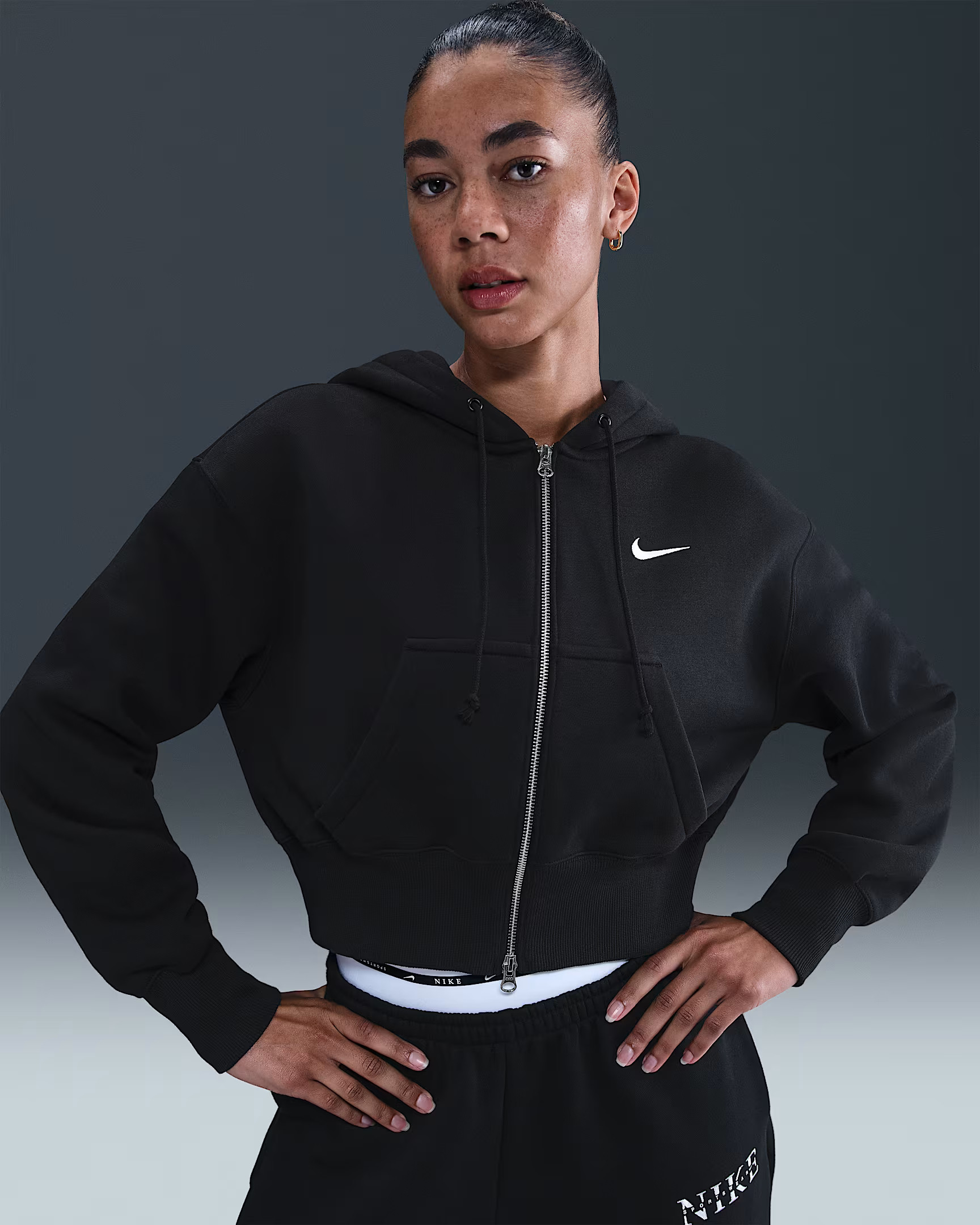 Толстовка Nike W NSW PHNX FLC CROP FZ HDY HV2426-010