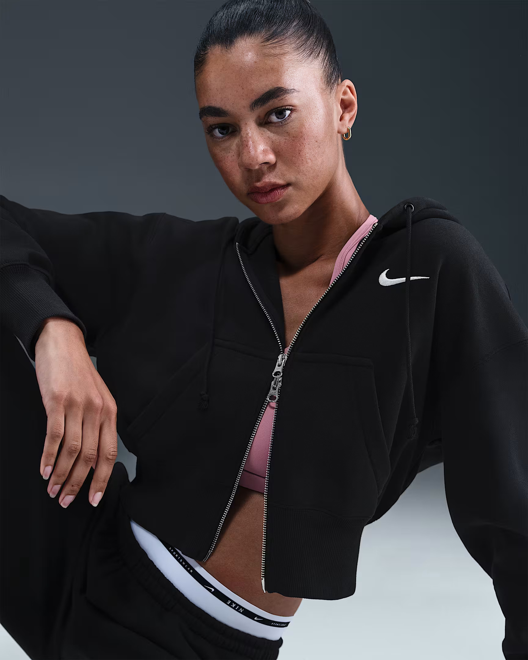 Толстовка Nike W NSW PHNX FLC CROP FZ HDY HV2426-010