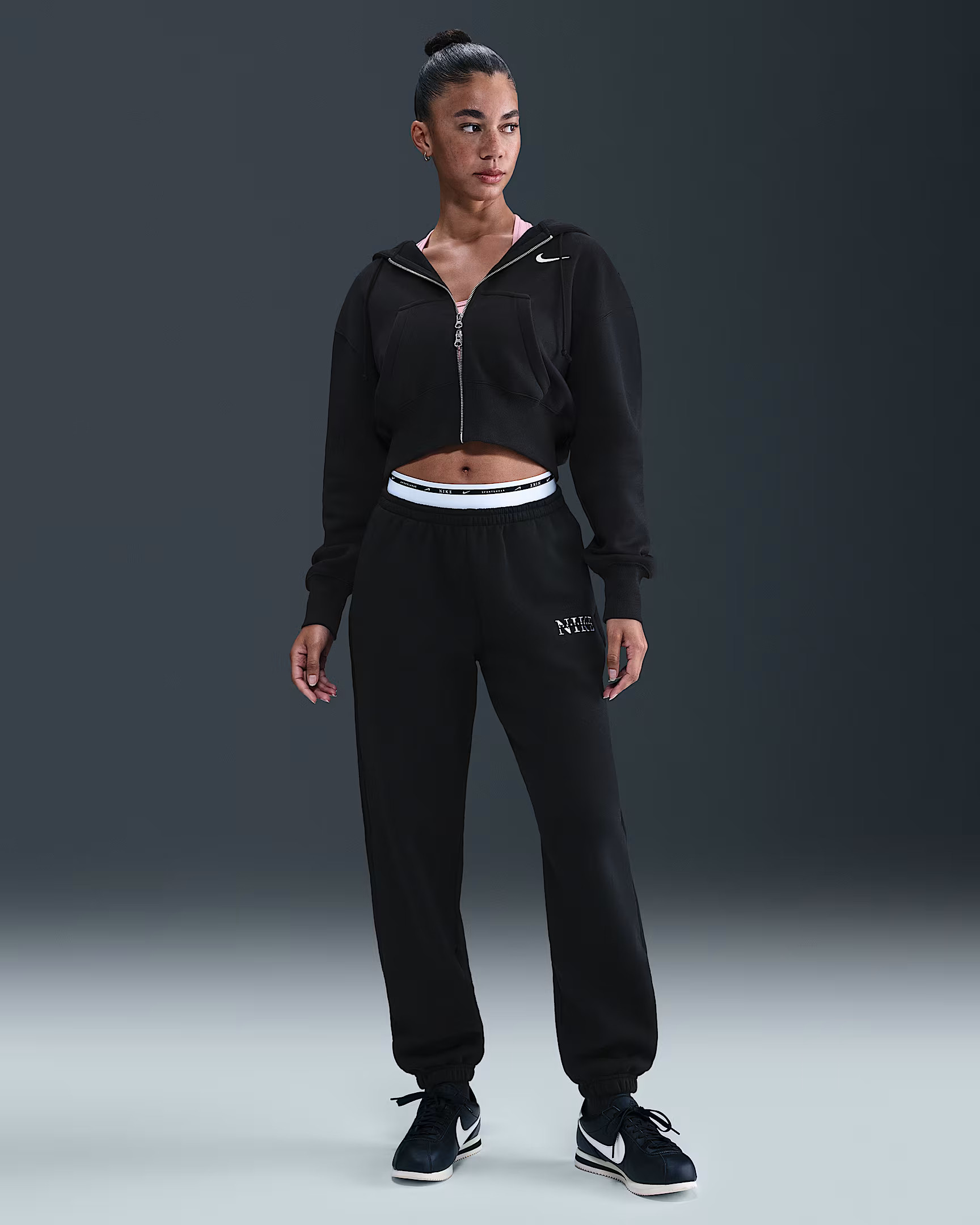 Толстовка Nike W NSW PHNX FLC CROP FZ HDY HV2426-010