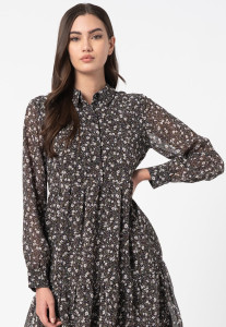 Сукня ONLFREE L/S SHIRT DRESS WVN 15245725-Black-AOP:FLOWER ONLY S Чорний 15245725-BLACK-AOP:FLOWER
