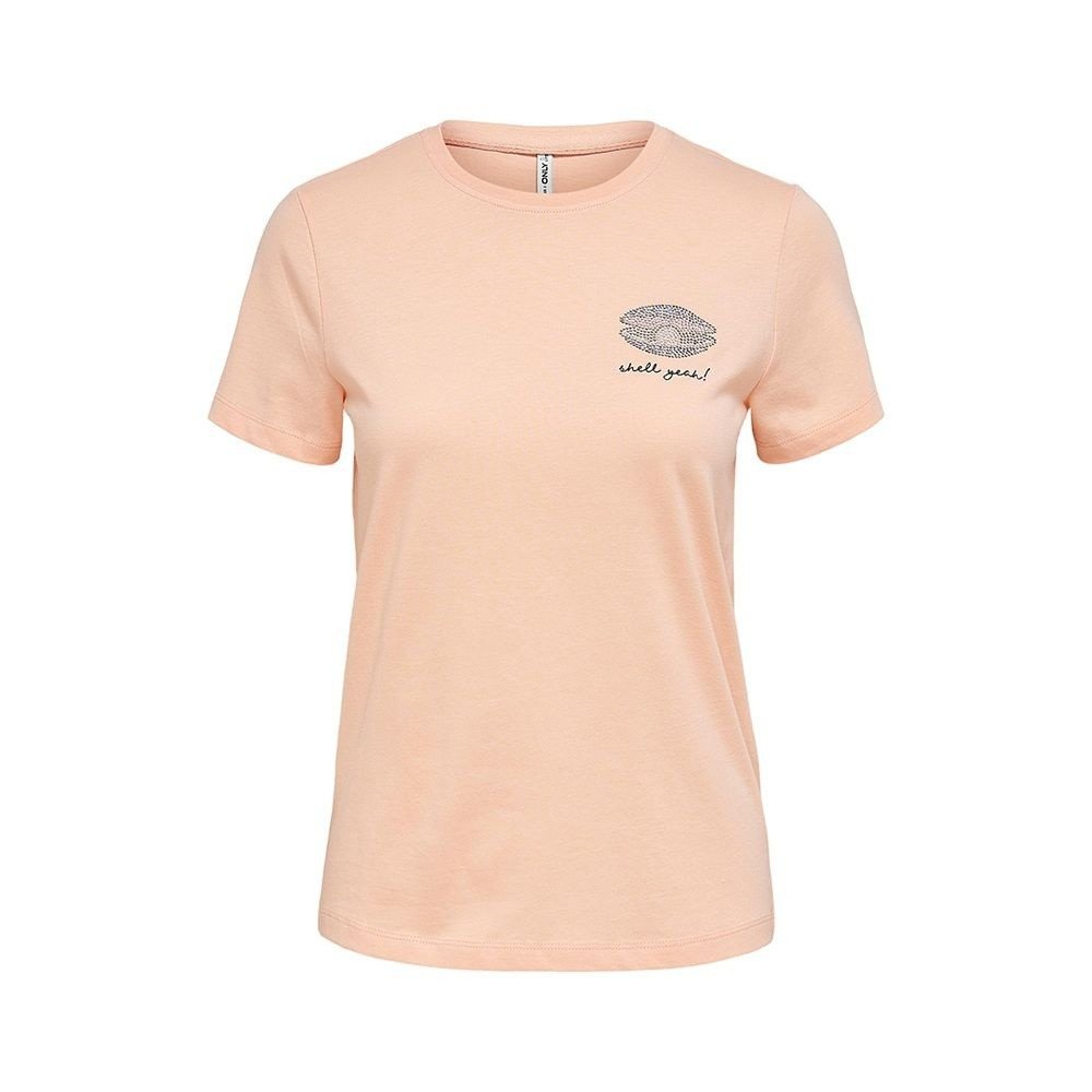 Футболка ONLKITA LIFE REG S/S TOP BOX JRS 15231603 Peach Melba-SHELL ONLY L Персиковий 15231603PeachMelba-SHELL