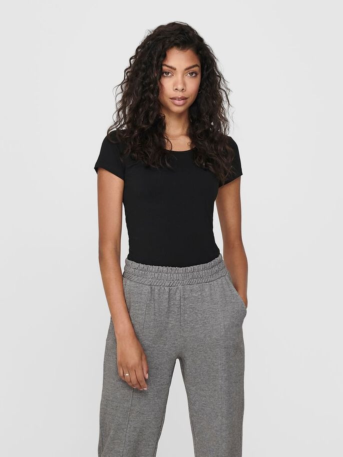 Футболка ONLLIVE LOVE LIFE S/S ONECK TOP NOOS JRS 15205059-Black ONLY S Чорний 15205059-Black