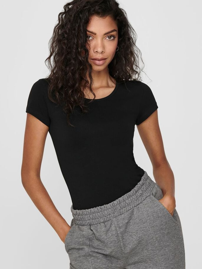 Футболка ONLLIVE LOVE LIFE S/S ONECK TOP NOOS JRS 15205059-Black ONLY S Чорний 15205059-Black