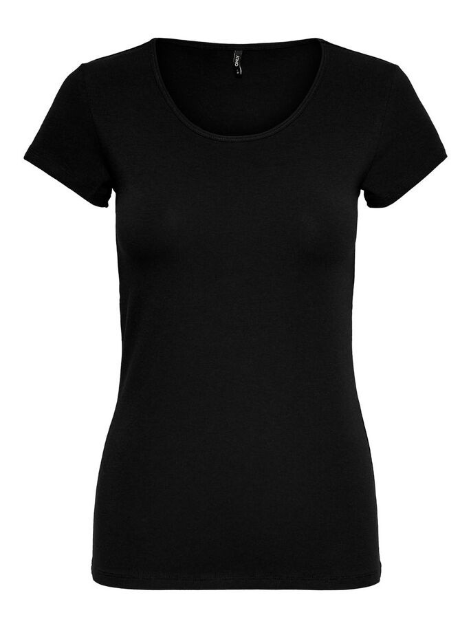 Футболка ONLLIVE LOVE LIFE S/S ONECK TOP NOOS JRS 15205059-Black ONLY S Чорний 15205059-Black