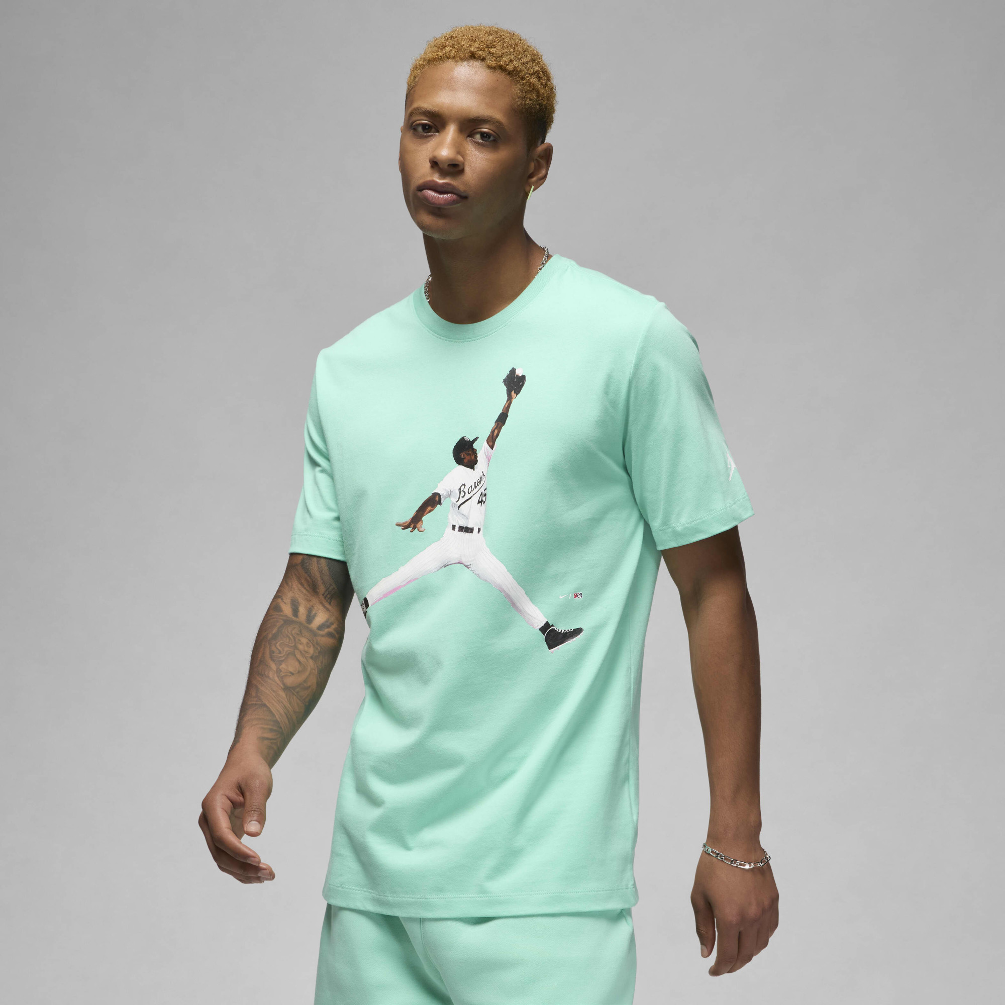 Футболка чоловіча Air Jordan Flight Mvp Crew Turquoise FN5990-349