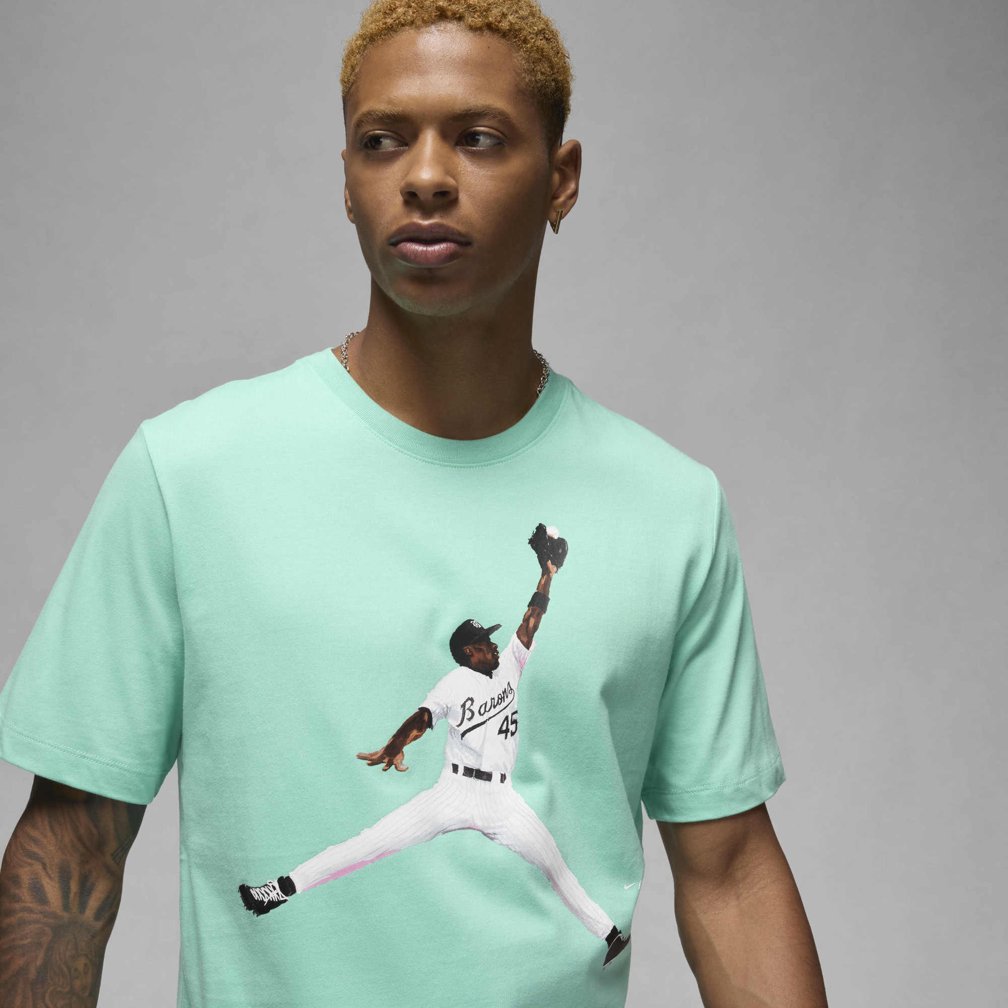 Футболка чоловіча Air Jordan Flight Mvp Crew Turquoise FN5990-349