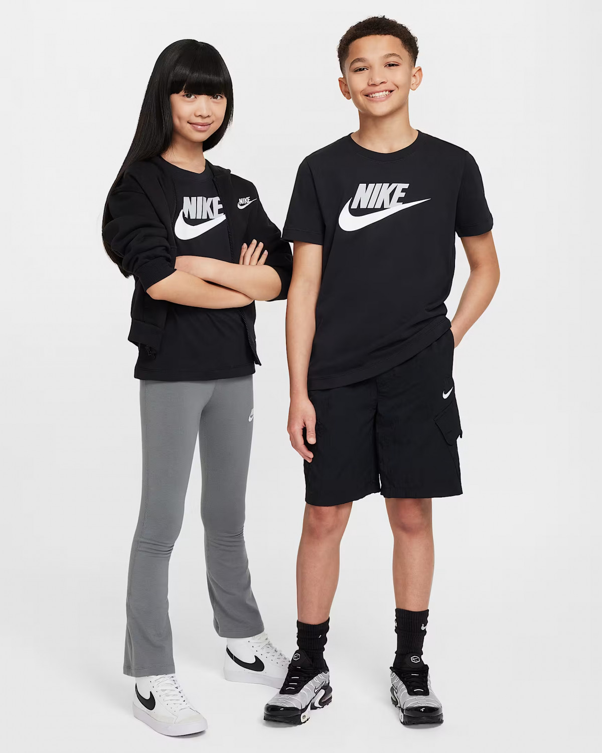 Футболка підліткова K NSW TEE FUTURA HBR FZ5178-010 Nike L Чорний FZ5178-010
