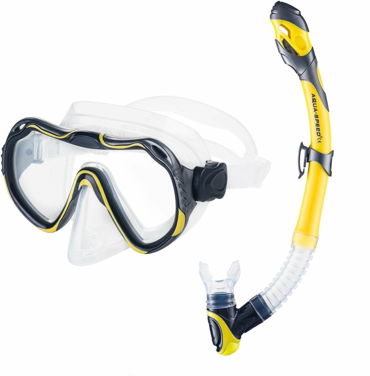 Набір маска і трубка Aqua Speed JAVA + ELBA 8206 жовтий Уні OSFM 614-18