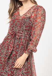 Сукня ONLIRENA LIFE L/S MIDI DRESS WVN 15243143-Urban Red-AOP:ROCKING PAISLEY ONLY L Червоний 15243143-URBAN RED-AOP:RO