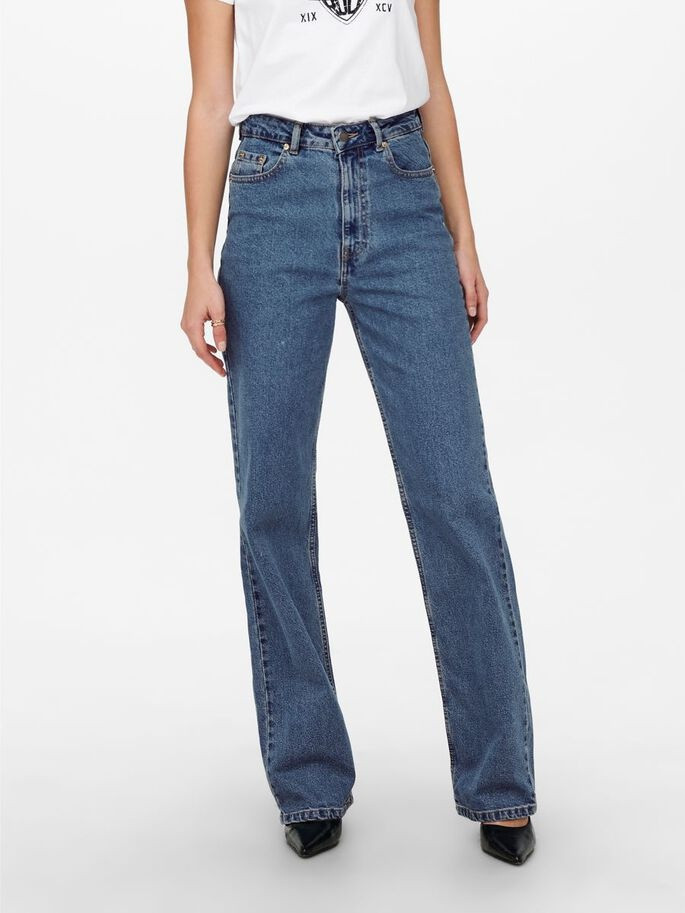 Джинси ONLCAMILLE LIFE EX HW WIDE DNM NOOS 15235595-Medium Blue Denim-Detail:NAS342 ONLY 27/32 Синій 15235595-MEDIUM BLUE DENI