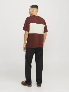 Футболка Jack & Jones JORVESTER BLOCK TEE SS CREW STYD AW24 12277742-BrandyBrown Anti