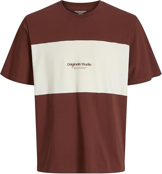 Футболка Jack & Jones JORVESTER BLOCK TEE SS CREW STYD AW24 12277742-BrandyBrown Anti