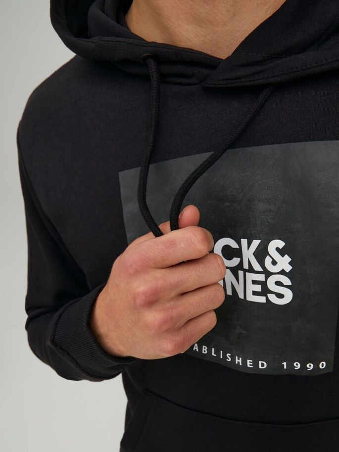 Худі JJLOCK SWEAT HOOD 12213245-Black SMALL Jack&Jones M Чорний 12213245-Black SMALL