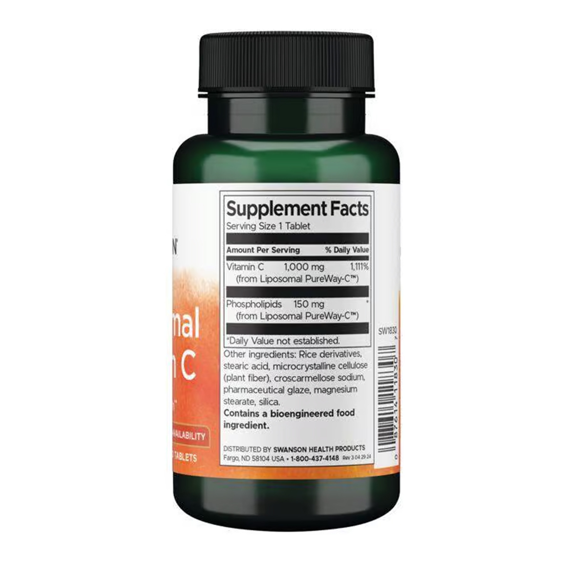 Таблетки Swanson Liposomal Vitamin C - High Bioavailability 1000 mg - 60 tabs 2023-10-5716