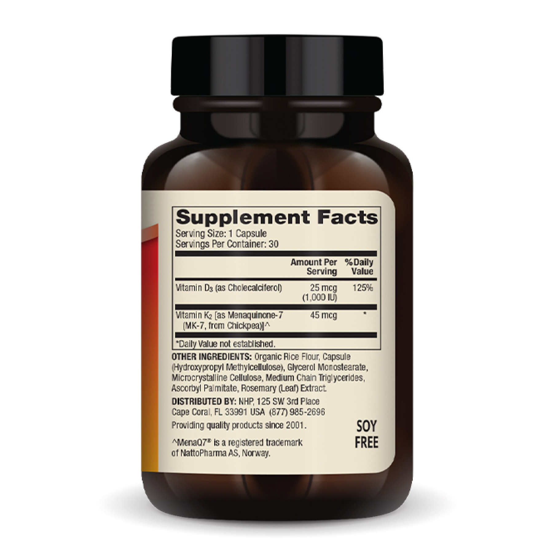 Капсули Dr. Mercola Vitamins D3 & K2 Low Dose - 30 caps 2023-10-3951