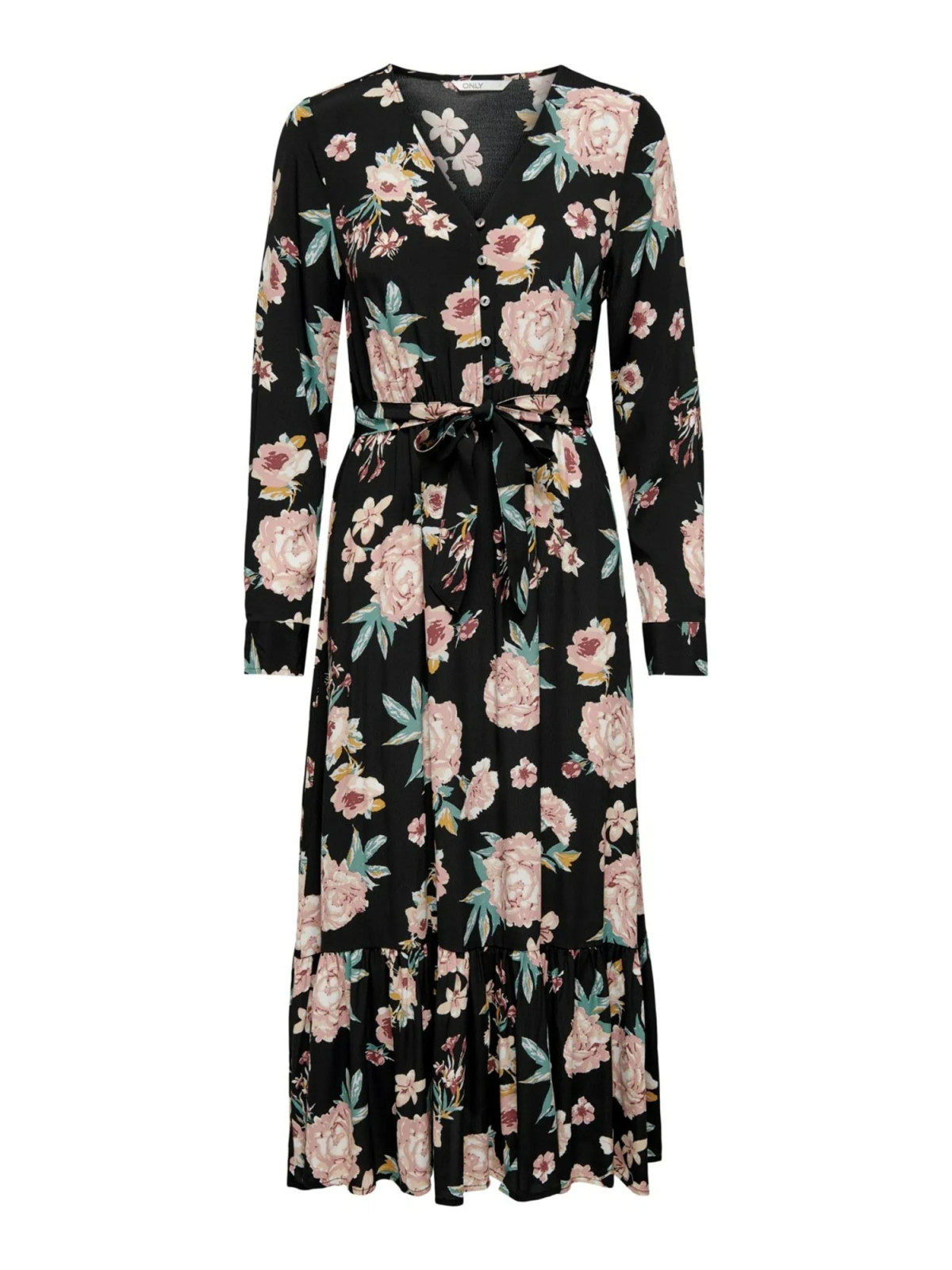 Сукня ONLMARY L/S MIDI BUTTON DRESS WVN 15243529-Black-AOP:GROUNDBREAKER FLORAL ONLY L Чорний 15243529-BLACK-AOP:GROUND