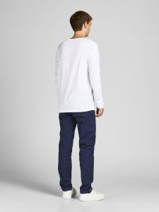 Футболка з довгими рукавами JJBRAT TEE LS 12200518-White-Fit:Standard fit Jack&Jones XL Білий 12200518-WHITE-FIT:STANDA