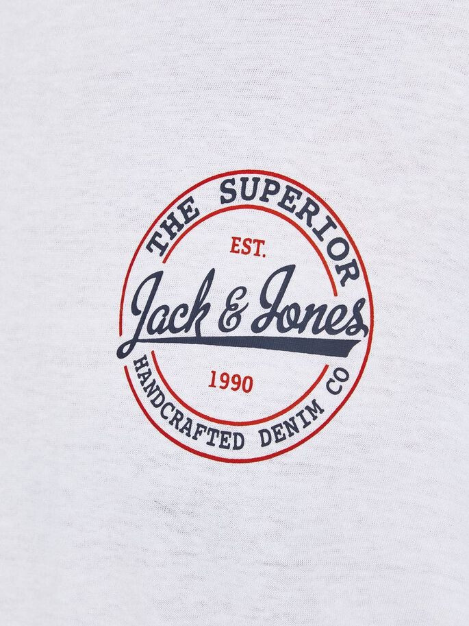 Футболка з довгими рукавами JJBRAT TEE LS 12200518-White-Fit:Standard fit Jack&Jones XL Білий 12200518-WHITE-FIT:STANDA