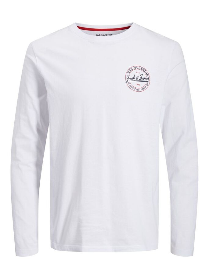 Футболка з довгими рукавами JJBRAT TEE LS 12200518-White-Fit:Standard fit Jack&Jones XL Білий 12200518-WHITE-FIT:STANDA