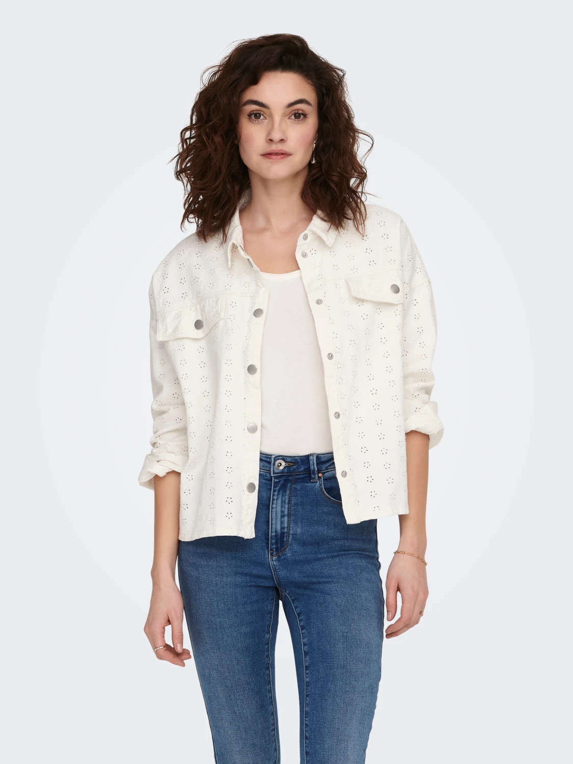 Сорочка ONLUMA-TERESE L/S EMB SHIRT PNT 15291494-Cloud Dancer ONLY L Білий 15291494-Cloud Dancer